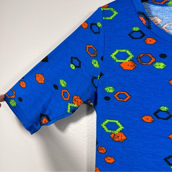 LulaRoe Julia Bodycon Dress Women's Size Small Stretch Vibrant Blue Retro Sheath - Picture 7 of 9